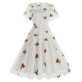 YWDJ Party Dress for Women Formal Dresses Prom Midi Wrap Vintage Lace Knee Length Short Sleeve Party Ballgown Wedding Guest Dresses for Wedding Guest Evening Party Graduation Party Walmart