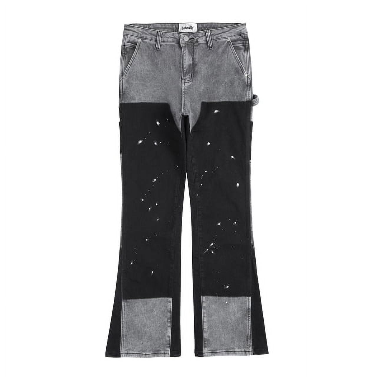 2024 Graffiti Black Flared Denim Pants Mens Vintage Hip Hop 2024 Graffiti Black Flared Denim Pants Mens Vintage Hip Hop