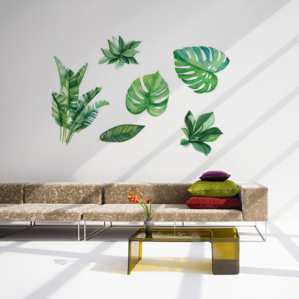 2024 Green Leaves Shape Sticker Living Room Bedroom Backdrop Wall