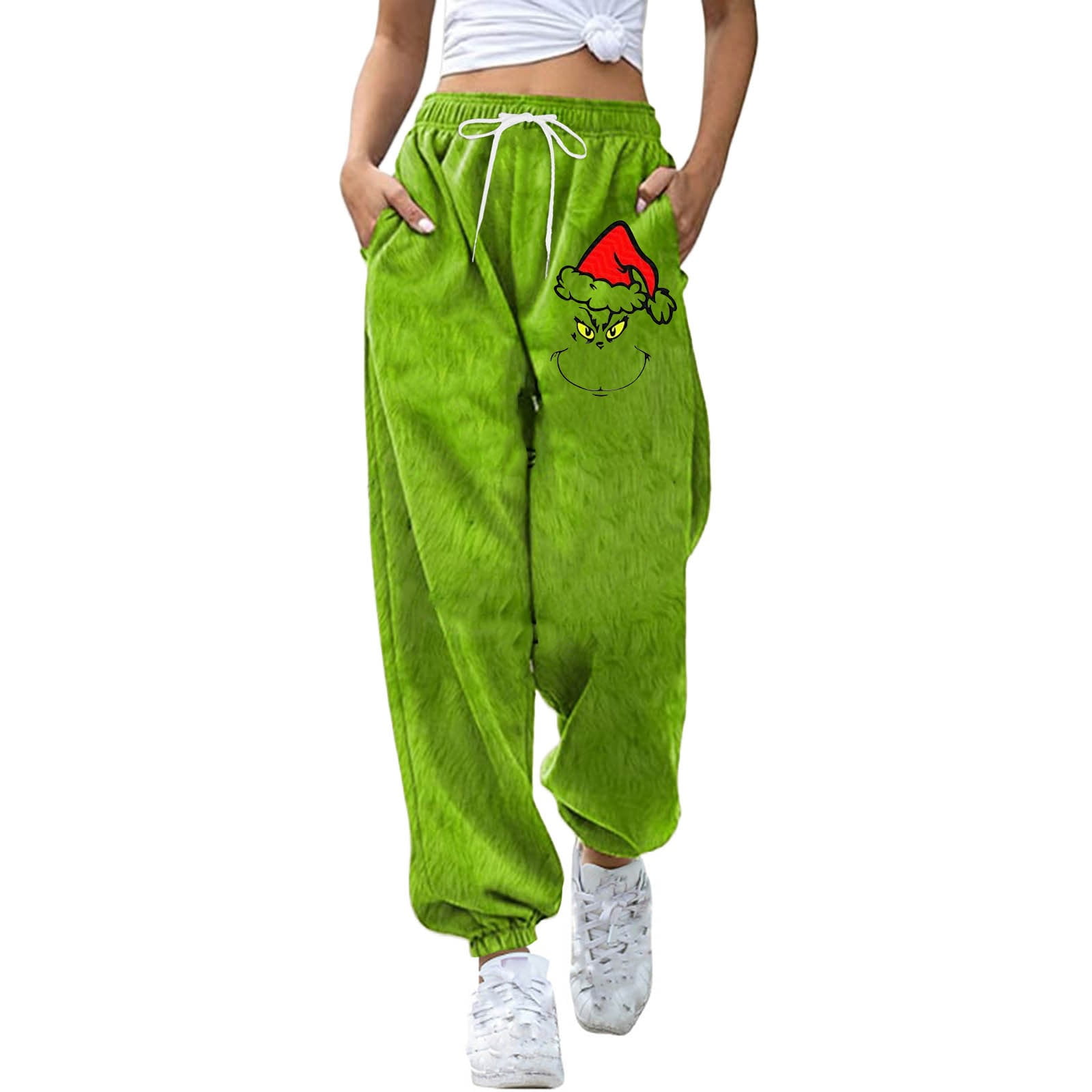 2024 Grinch Christmas Flannel Pajama Pants Women Holiday Relaxed Fit