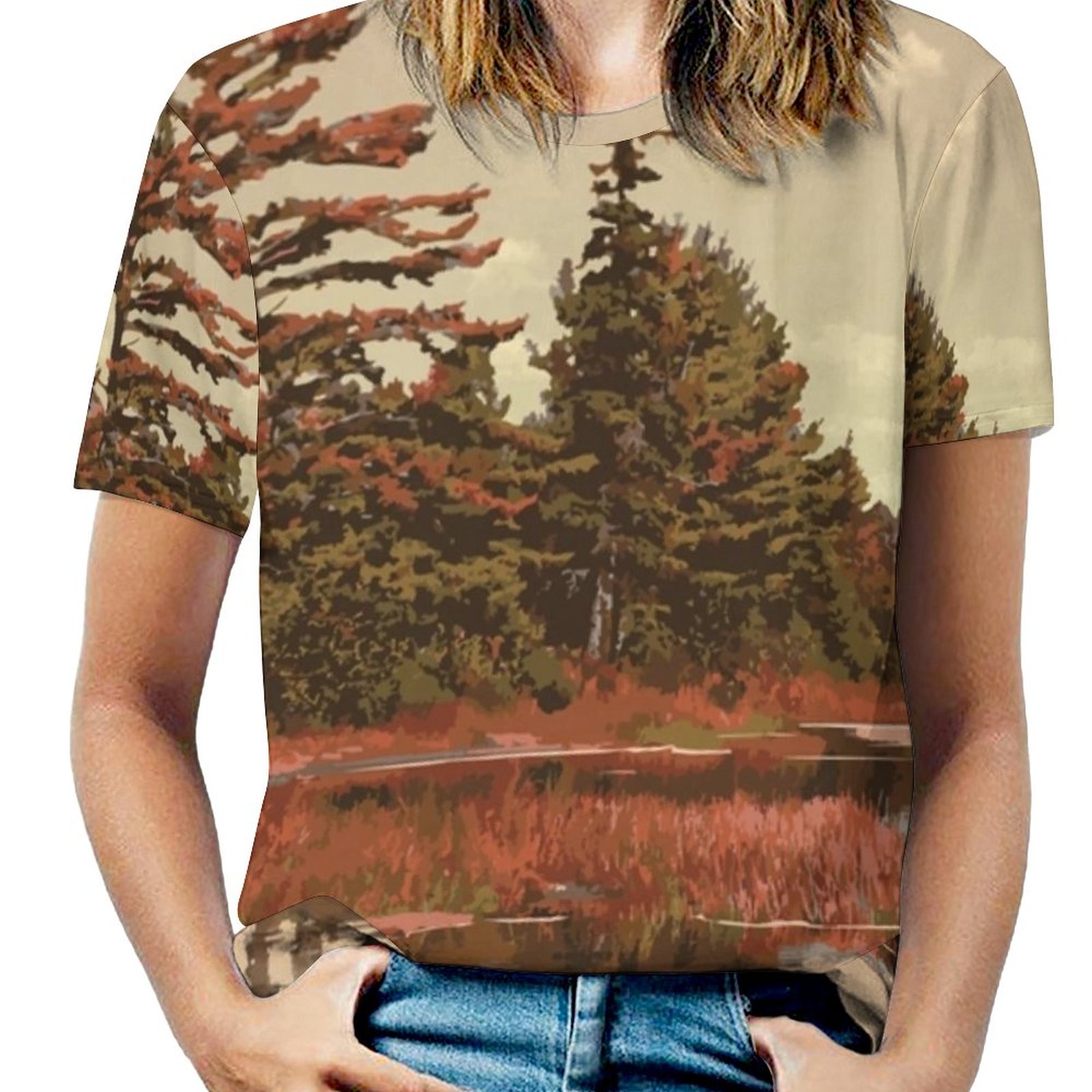 2024 Grundy Lake Provincial Park Ruffle Short Sleeve T-Shirt Women's V ...