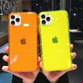 2024 HOT Fluorescent Color Transparent Phone Case For iPhone 15 14 Plus