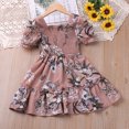 2024 HOT Summer Kids Clothes Short Sleeve Puff Sleeve Flower Pattern