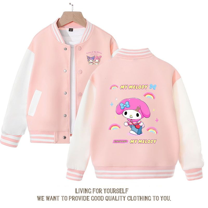 2024 HOT TOP Kawaii Sanrio Anime My Melody Kids Baseball Jersey Cute