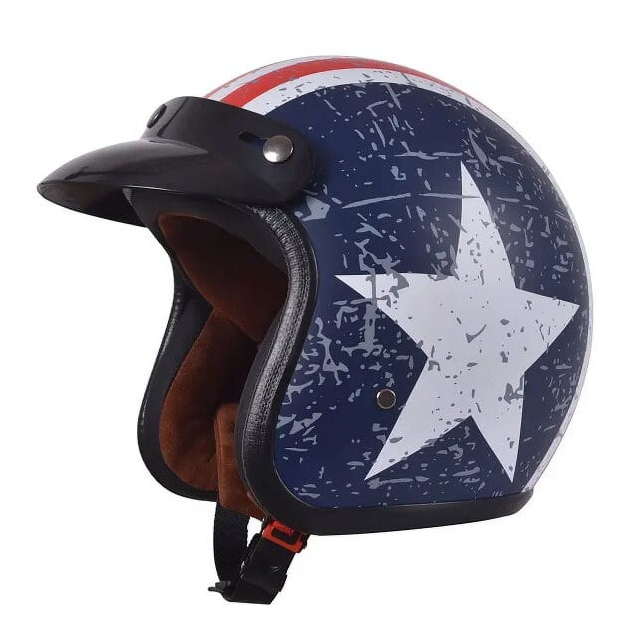 VOSS Motorcycle Vintage Open Face Helmet Men Women Summer Electric