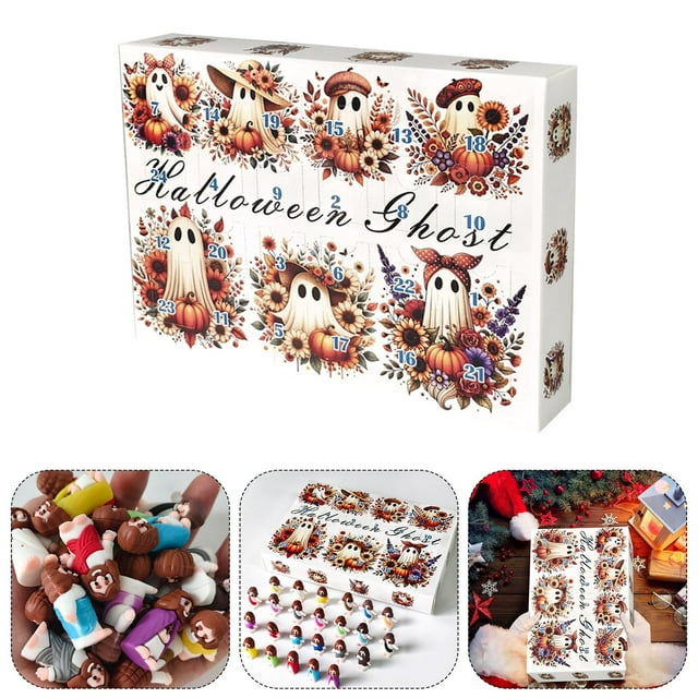 2024 Halloween Christmas Advent Calendar Christmas Resin Sculpture