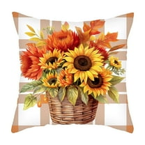 2024 Halloween Decorations,Fall Throw Pillow Covers, Pumpkin Sunflower Leaves Autumn Season Farmhouse Decorative Pillow Cases for Sofa Bed Couch Harvest Thanksgiving Day Outdoor Home Decor