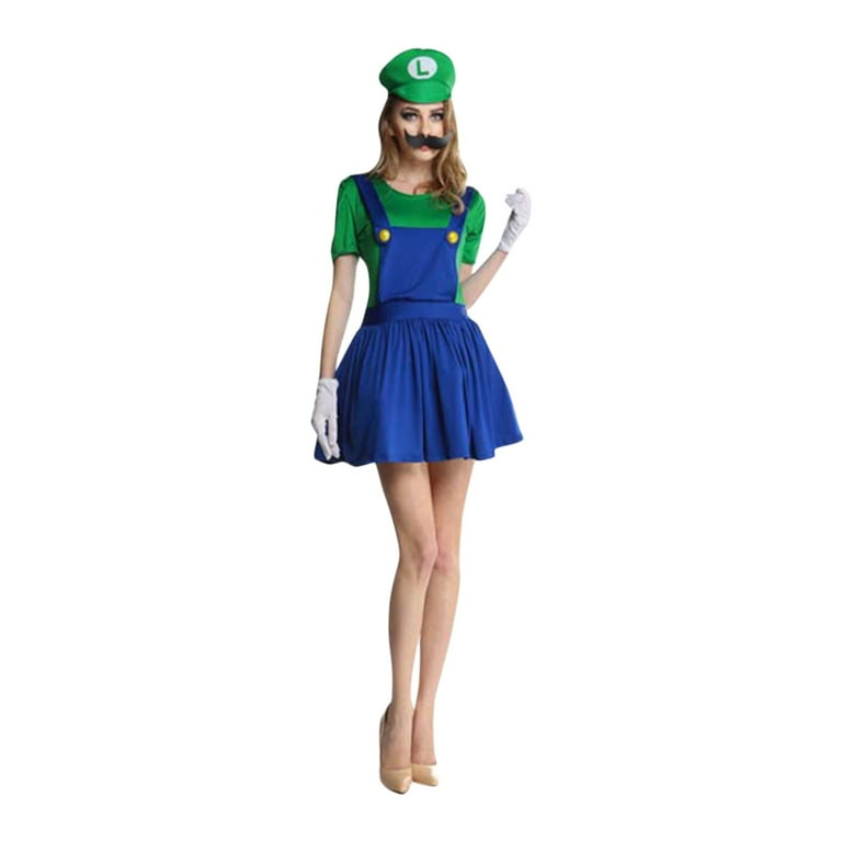 2024 Halloween Female Mario and Luigi Cosplay Costume, Luigi 