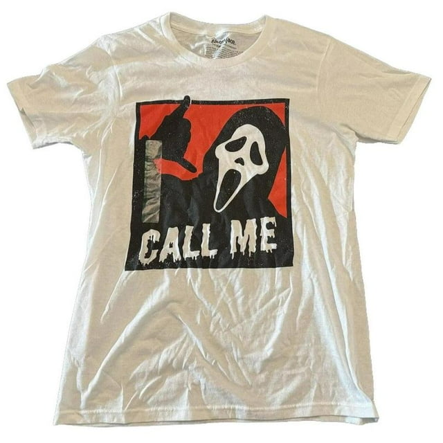 2024 Halloween Ghostface Scream White T for Men. Short Sleeve Size