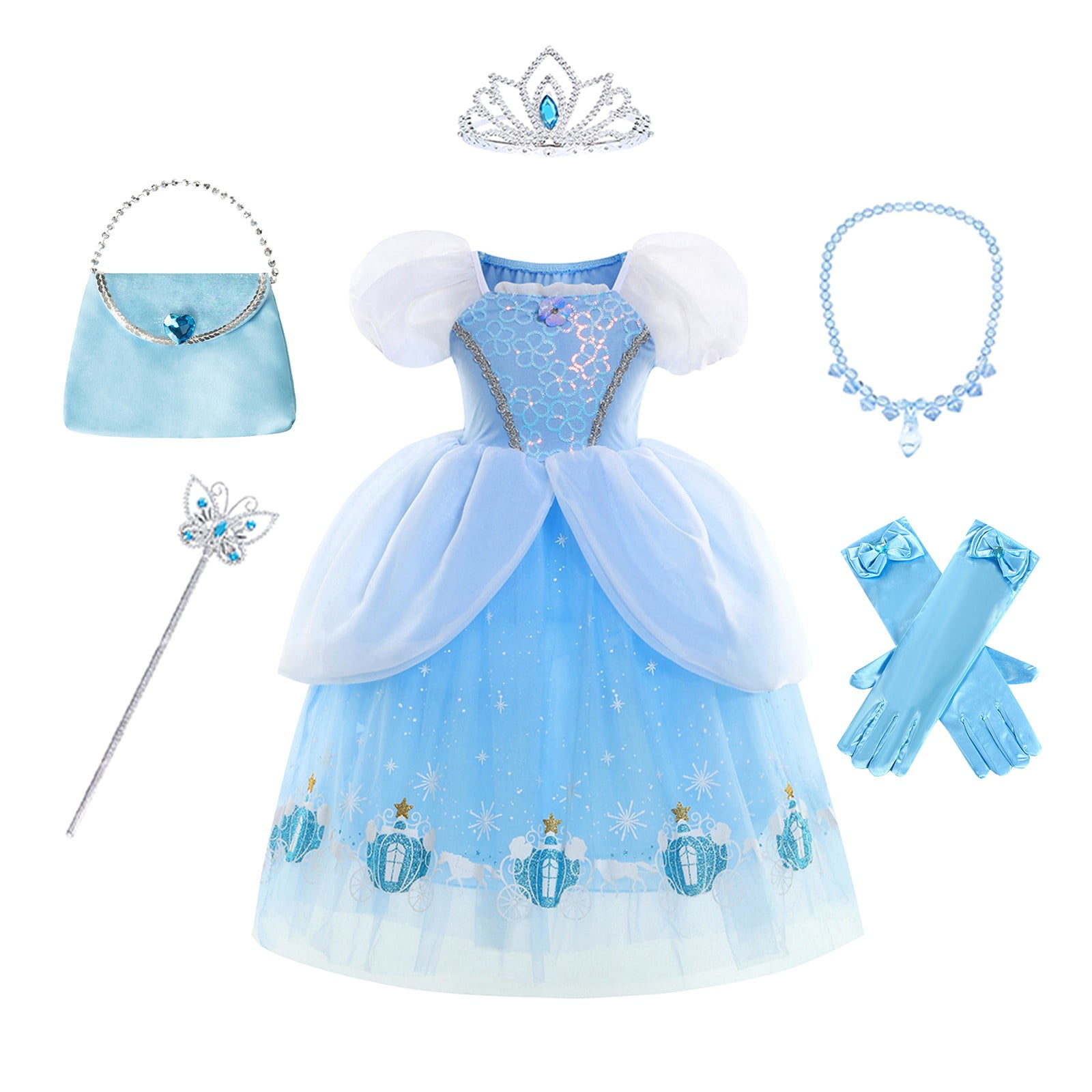 2024 Halloween Girls Princess Dress Cosplay Costumes, Cinderella