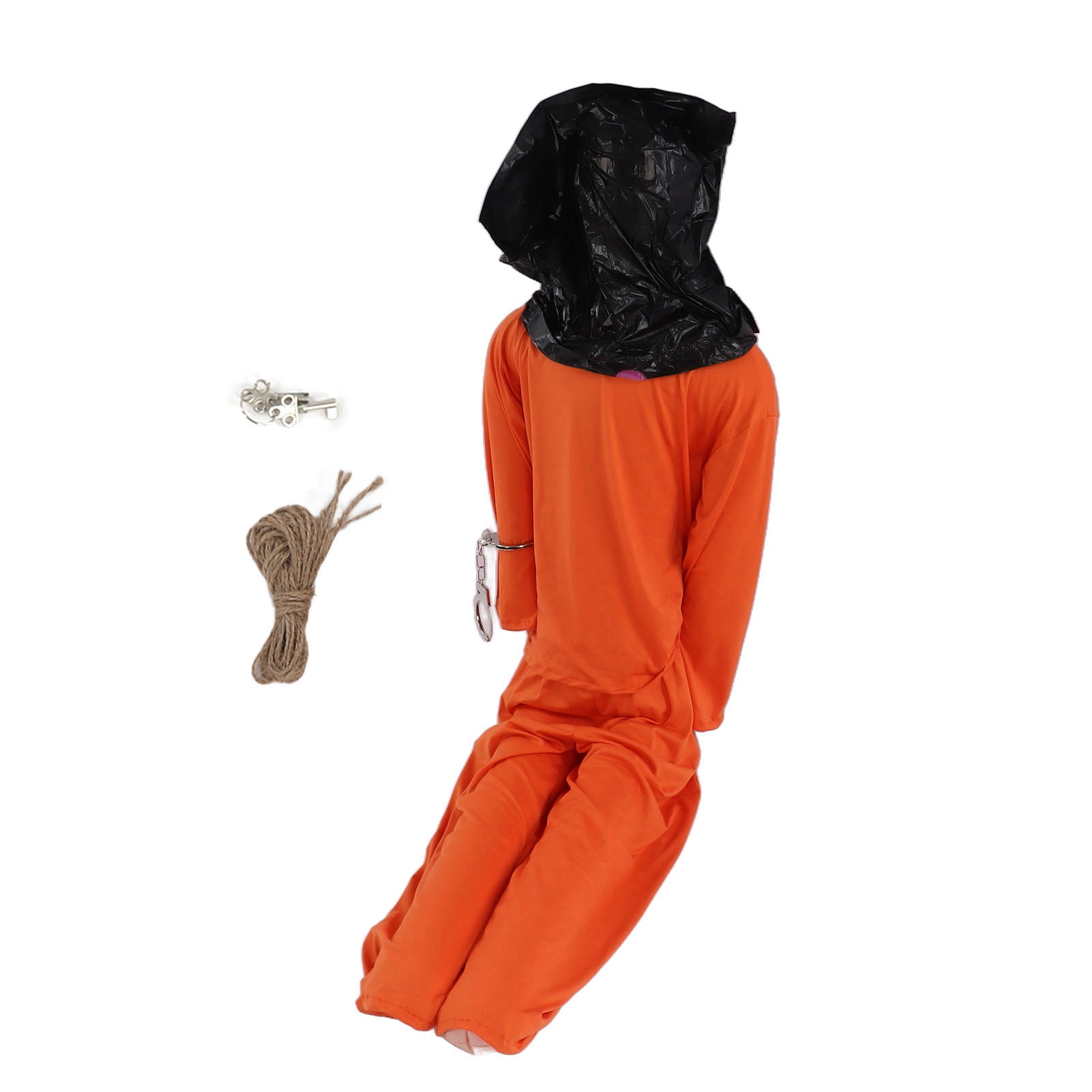2024 Halloween Handcuffs Orange Prison Uniform with Black Bag Cover