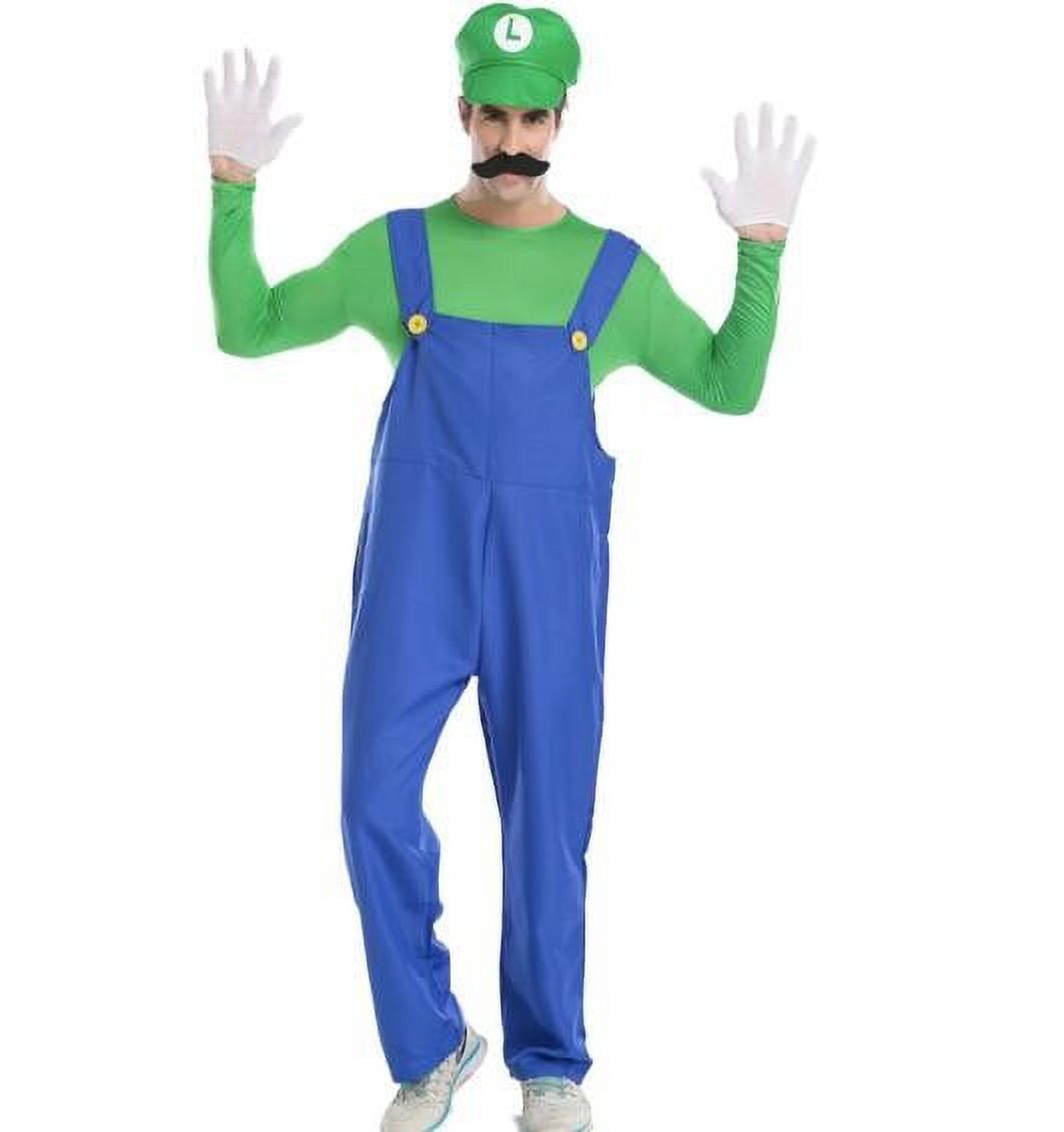 2024 Halloween Mario and Luigi Cosplay Costume, Luigi Halloween Cosplay