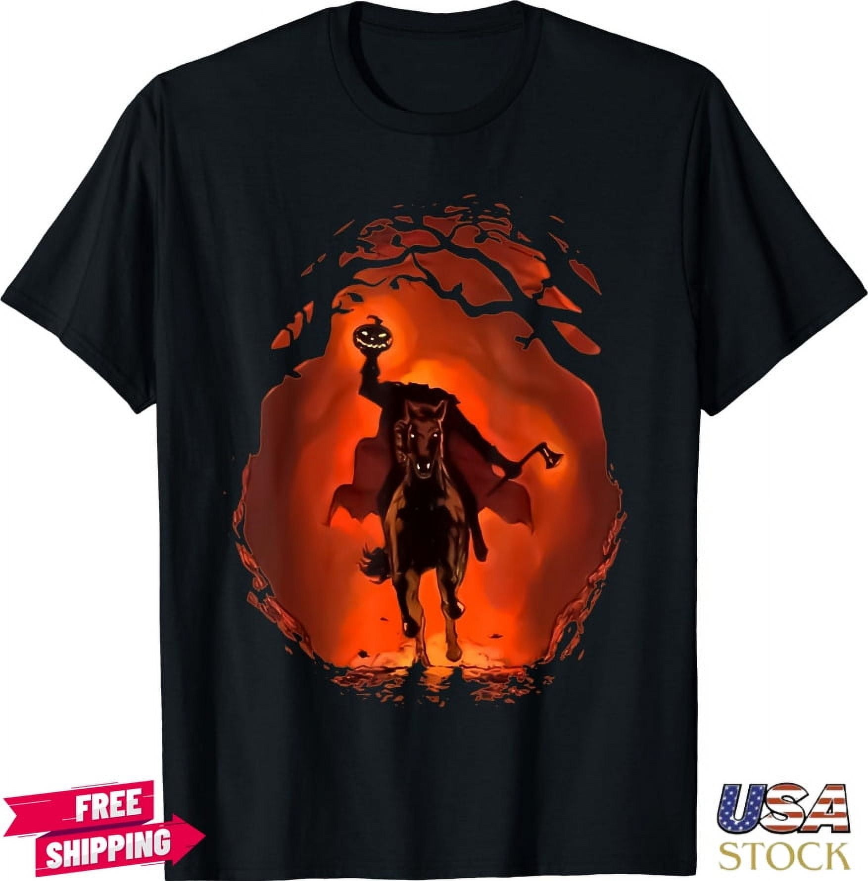 2024 Halloween Scary Pumpkin Headless Horseman Funny Unisex TShirt