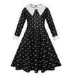2024 Halloween Wednesday Addams Cosplay Costume Dress,Addams Family