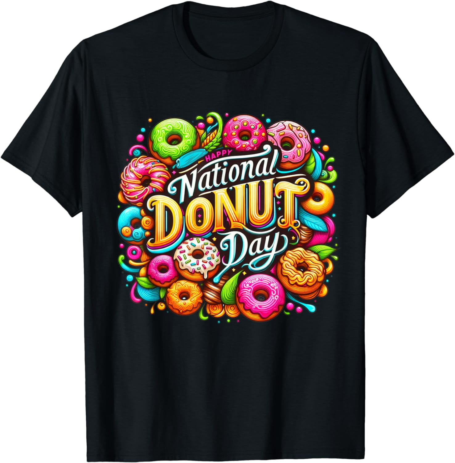 2024 Happy National Donut Day June 7 Donut Lovers Design Cotton TShirt