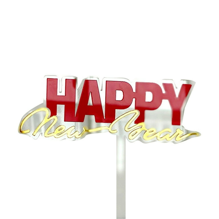 2024 Happy New Year Acrylic Cake Topper New Year Theme Cake Party  Decoration 