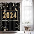 thumbnail image 1 of 2024 Happy New Year Shower Curtain for Bathroom, 2024 Shower Curtain Set Waterproof Fabric Bathtub Curtain Decor with 12 Hooks, 72x72 inches, 1 of 6