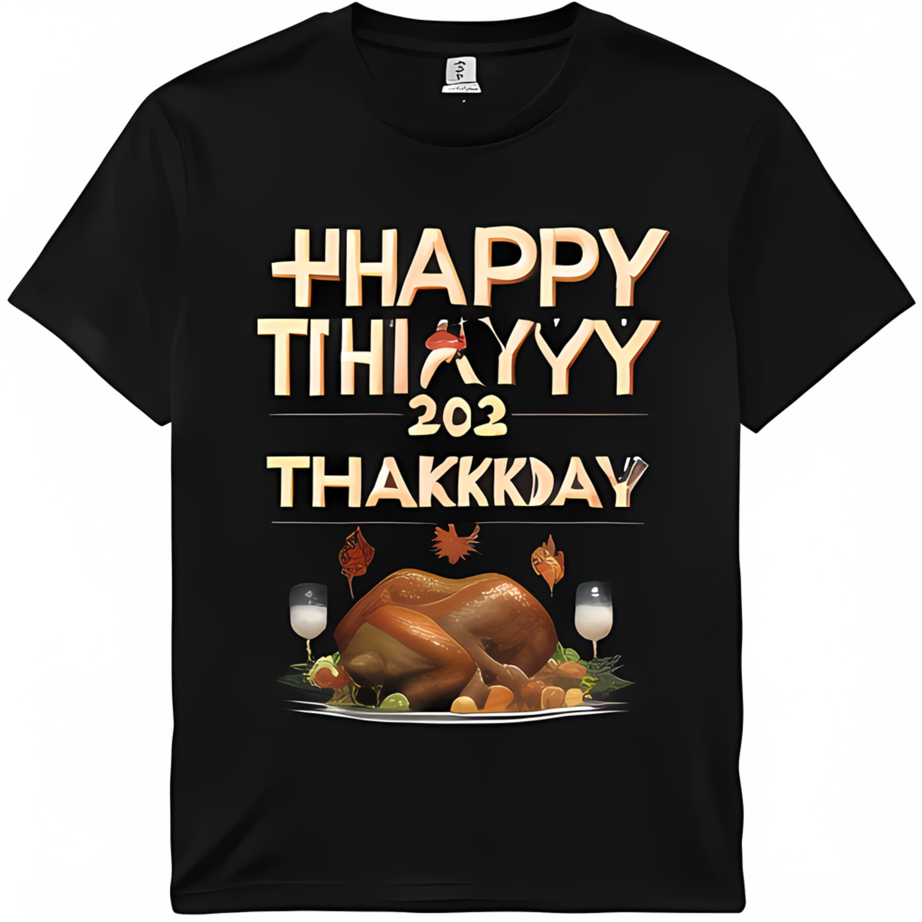 2024 Happy Thanksgiving Turkey TShirt with Festive Meal Graphic
