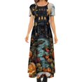 thumbnail image 1 of 2024 Haunted Mansion Dress Halloween Print Elegant Maxi Dress Short Sleeve Aesthetic Bohemia Long Dresses Woman Oversized Clothing, 1 of 7