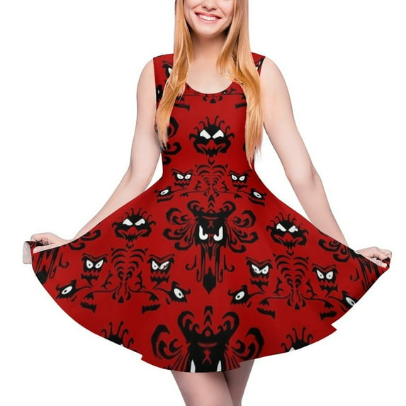2024 Haunted Mansion Dress Haunted House Kawaii Dresses Sleeveless Casual Oversized Skate Dress Woman Graphic Clothing