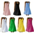 thumbnail image 1 of 2024 Holiday Beach Women's Summer Smock Dress Ladies Casual Loose Frill Sundress, 1 of 5