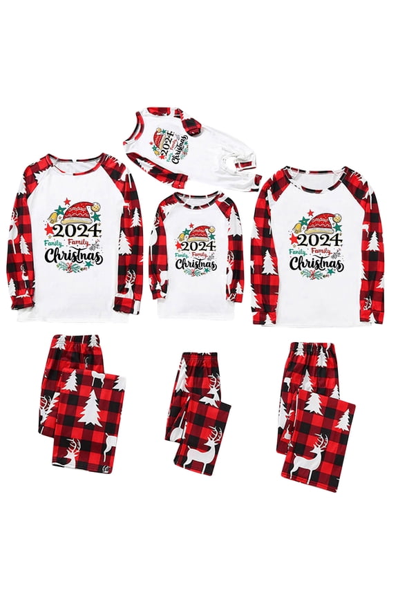 2024 Holiday Family Matching Pajamas sets Cotton Christmas Family PJs for Adults, Kids And Baby