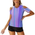 thumbnail image 1 of 2024 Holographic Pastel New Fashion Zip Off Shoulder Top Short-Sleeve Women Shirt Holographic Pastel Holographic Pastel Trending, 1 of 5