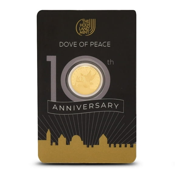 2024 Holy Land Mint Dove of Peace 10th Anni 1/10 oz Gold in Assay with Box