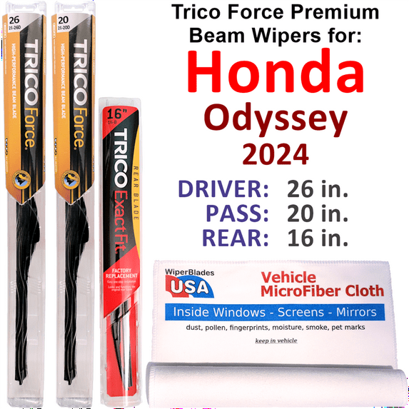 2024 Honda Odyssey Performance Beam Wipers (Set of 3) w/Rear Wiper