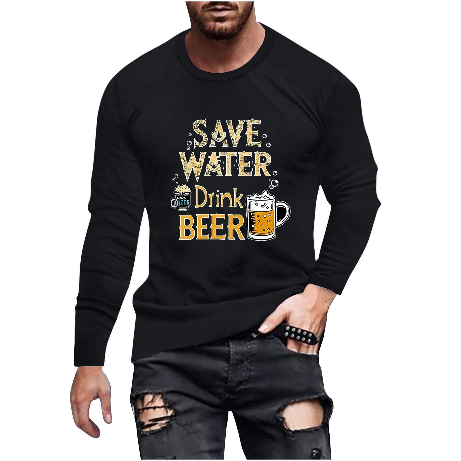 2024 Hot Selling Tops for Men in Clearance Men's Beer Festival Printed