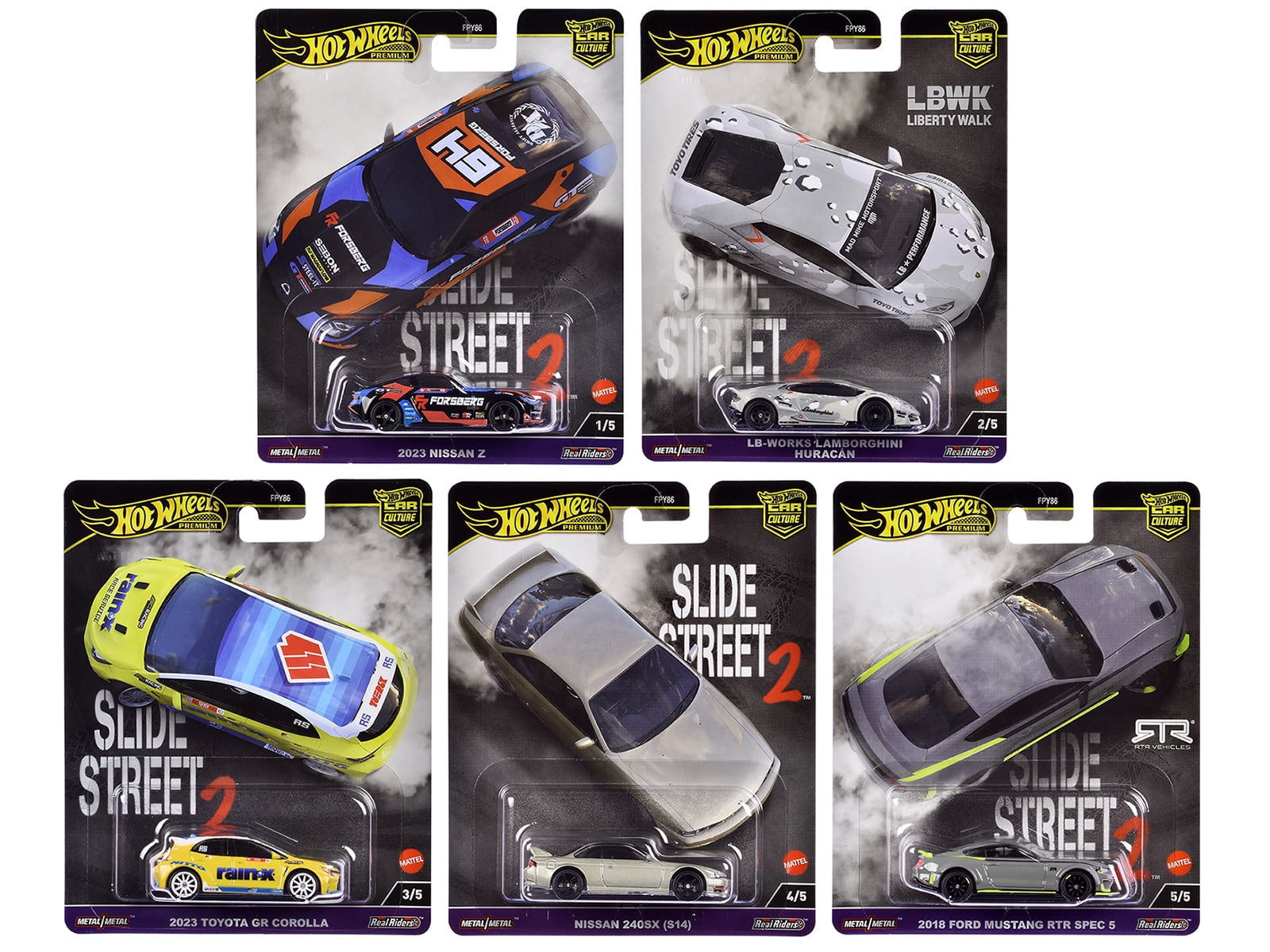 Hot Wheels Slide Street 2 5pk Car Culture 2024 Series H Diecast