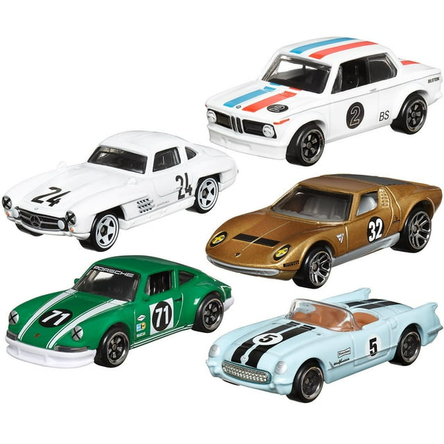 2024 Hot Wheels Vintage Racing Club 5 Cars, HRT81956A 164 Diecast Model Cars