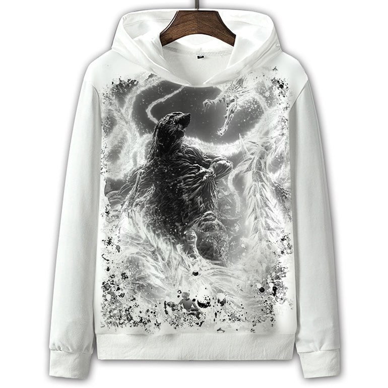 2024 Hot new Godzilla VS King Kong hoodie, 3D clothes long sleeve trend