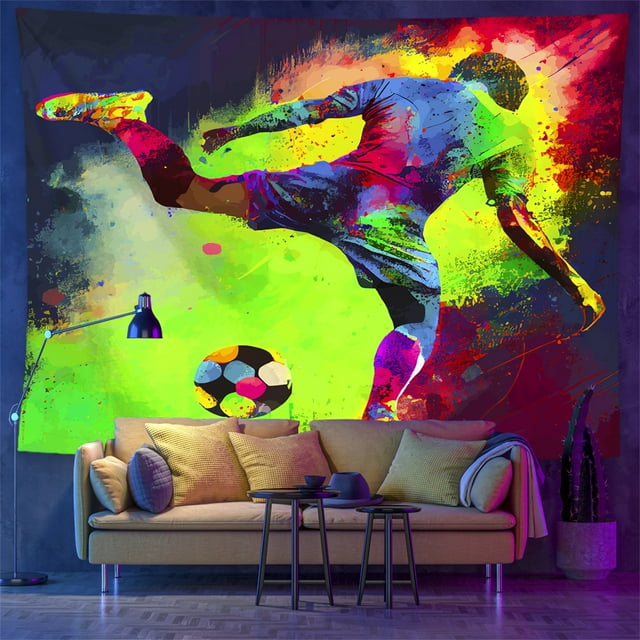2024 Hot new UV fluorescent athlete tapestry, cartoon DIY color
