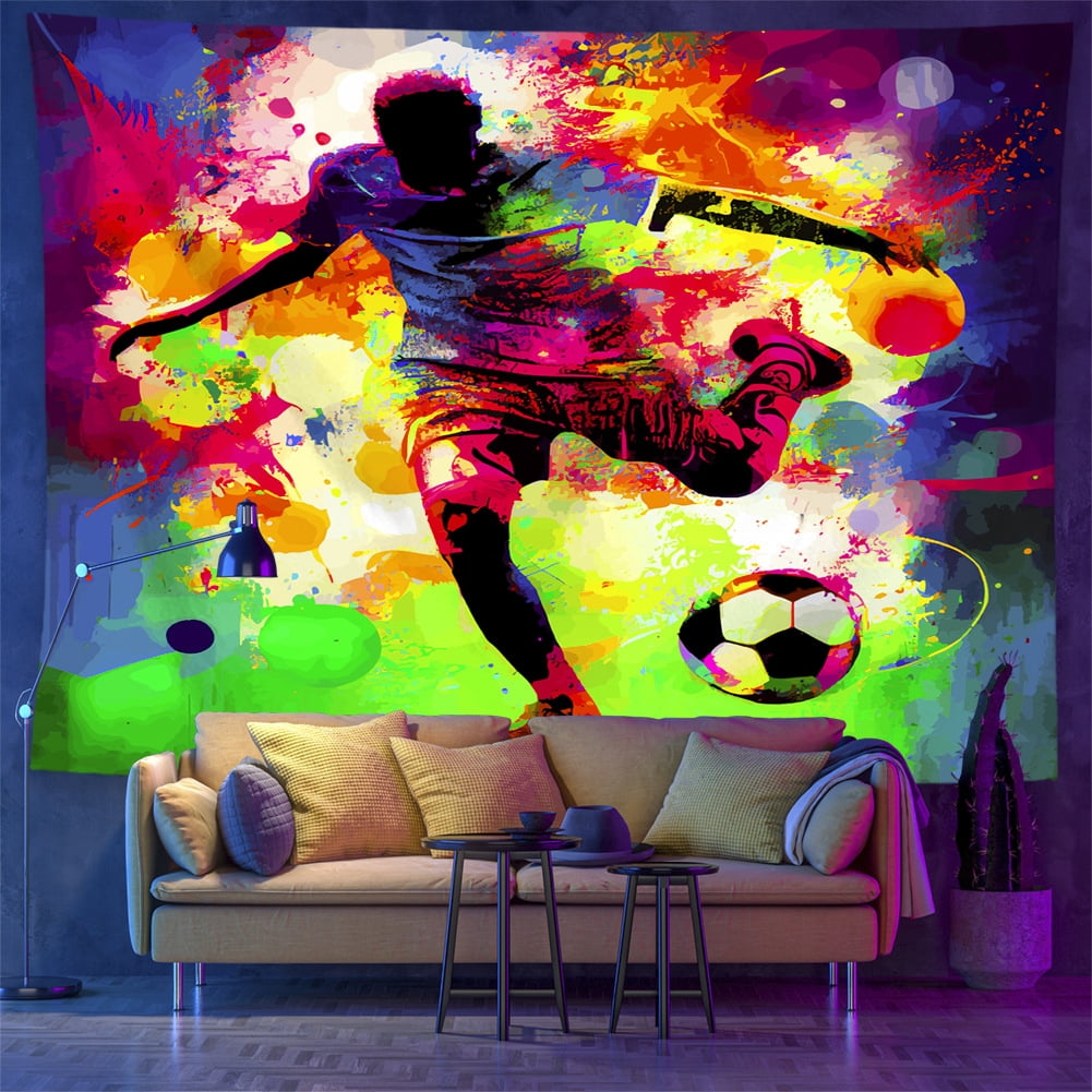 2024 Hot new UV fluorescent athlete tapestry, cartoon DIY color