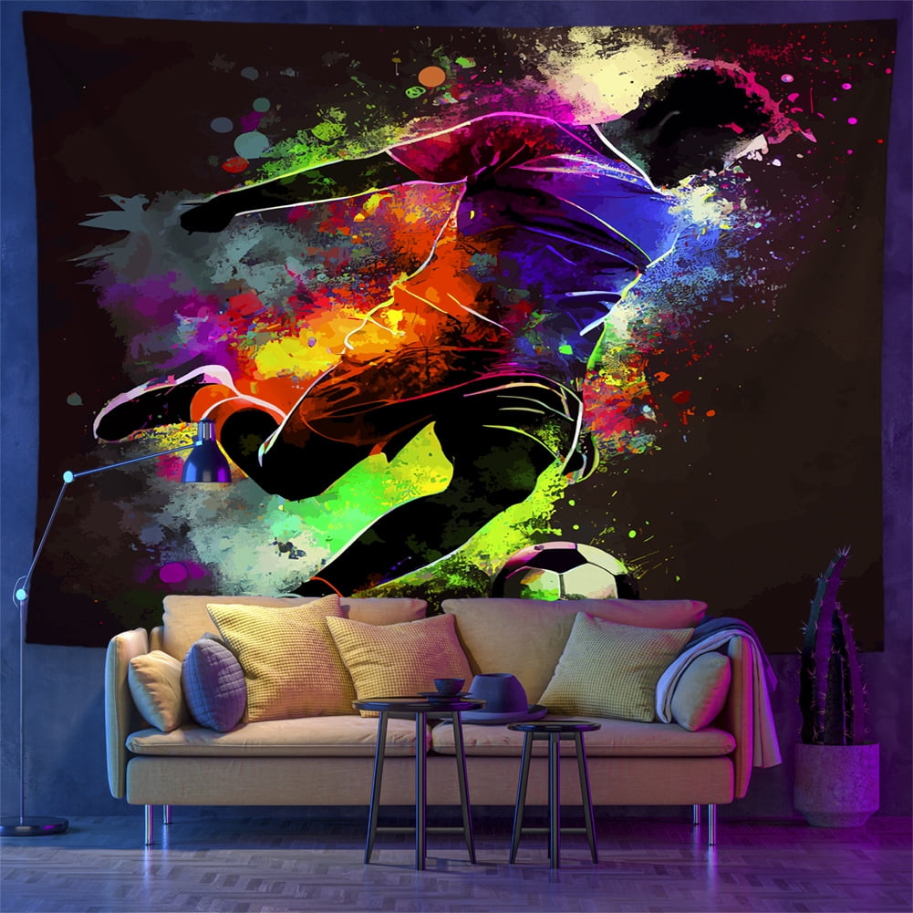 2024 Hot new UV fluorescent athlete tapestry, cartoon DIY color