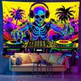 2024 Hot new UV fluorescent skull tapestry, beach party psychedelic