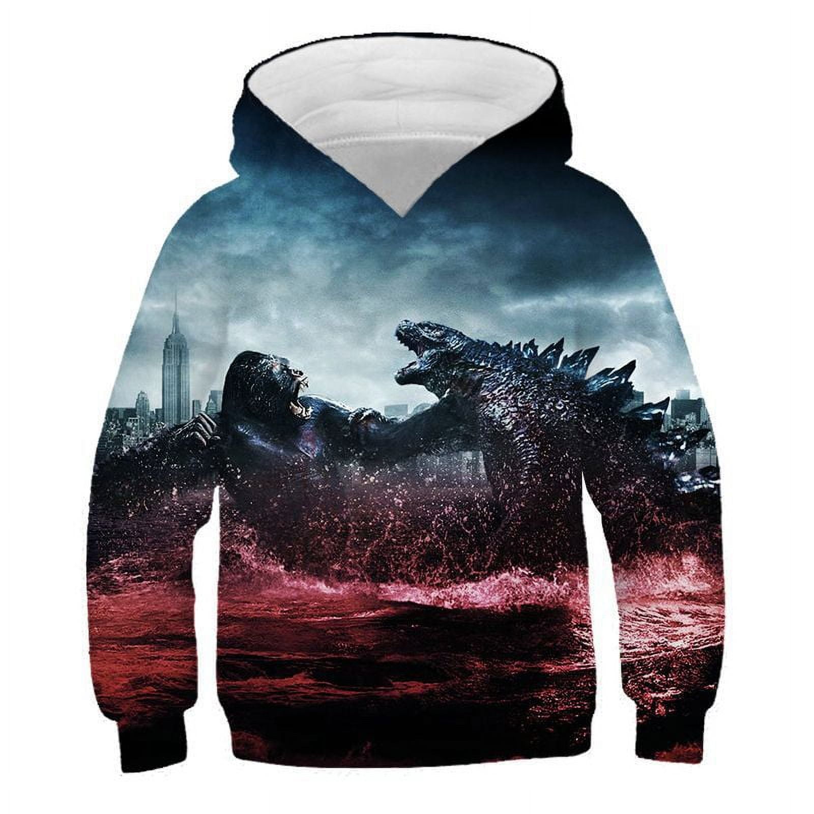 2024 Hot new children's hoodie, Godzilla vs. King Kong, 3D digital