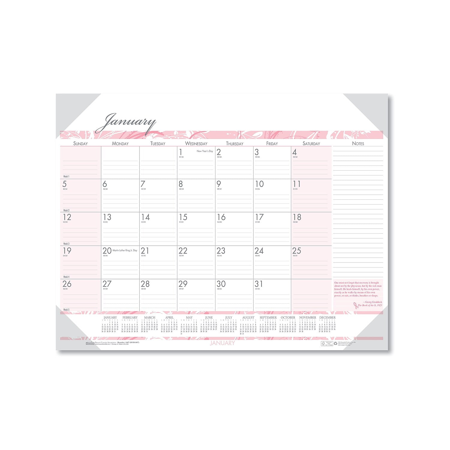 2024 House of Doolittle 22 x 17 Recycled Monthly Desk Pad Calendar
