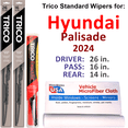 thumbnail image 1 of 2024 Hyundai Palisade Wiper Blades (Set of 3) w/Rear Wiper, 1 of 3