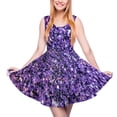 thumbnail image 1 of 2024 Idea Gift Vestido Pattern Ladies Dress Skate Waist High Dresses Elegant Print Flowers Purple Dress Lavender, 1 of 7