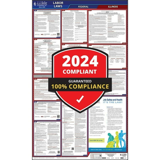 2024 Illinois State and Federal Labor Law Poster (English, IL State