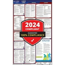 2024 Illinois State and Federal Labor Law Poster (English, IL State) - OSHA Compliant All-in-One Laminated Poster