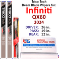 thumbnail image 1 of 2024 Infiniti QX60 Beam Blade Wipers (Set of 3) w/Rear Wiper, 1 of 3