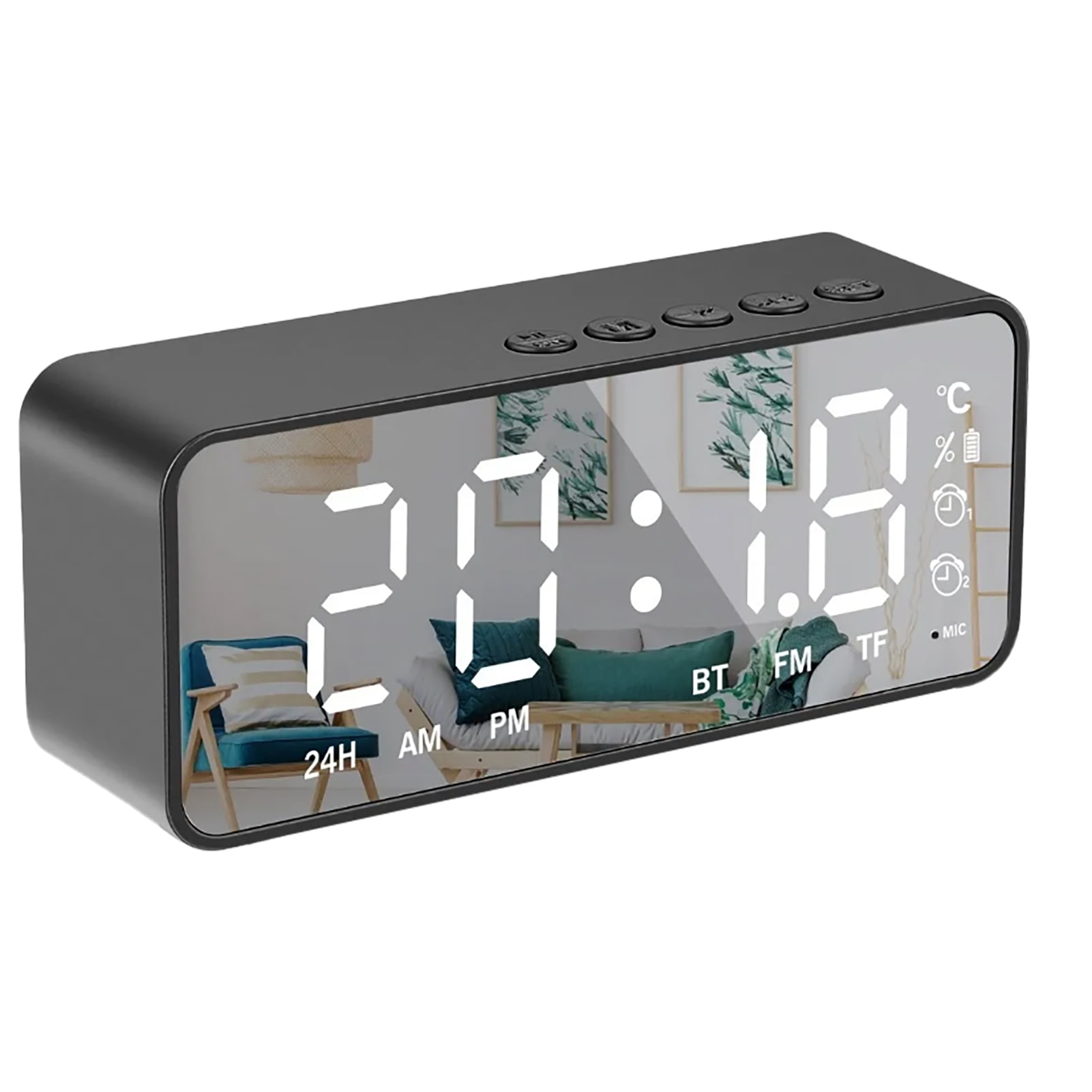 2024 Intelligent Digital Display Alarm Clock Multifunctional Bluetooth