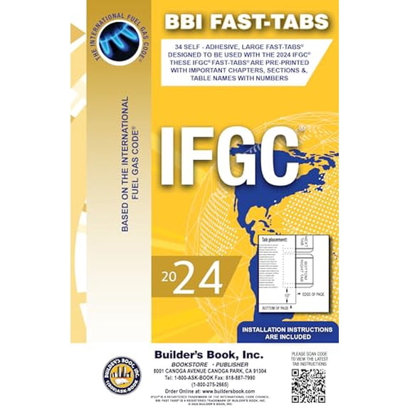 2024 International Fuel Gas Code (IFGC) Fast-Tabs, 9781622704033, 1622704037, Paperback, Standard Edition edition