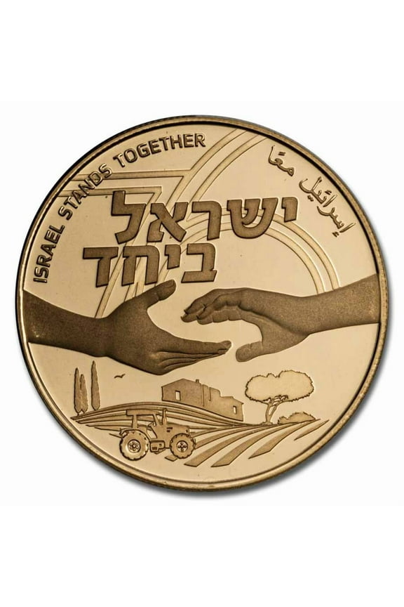 2024 Israel Proof Gold 10 NIS Israel Stands Together