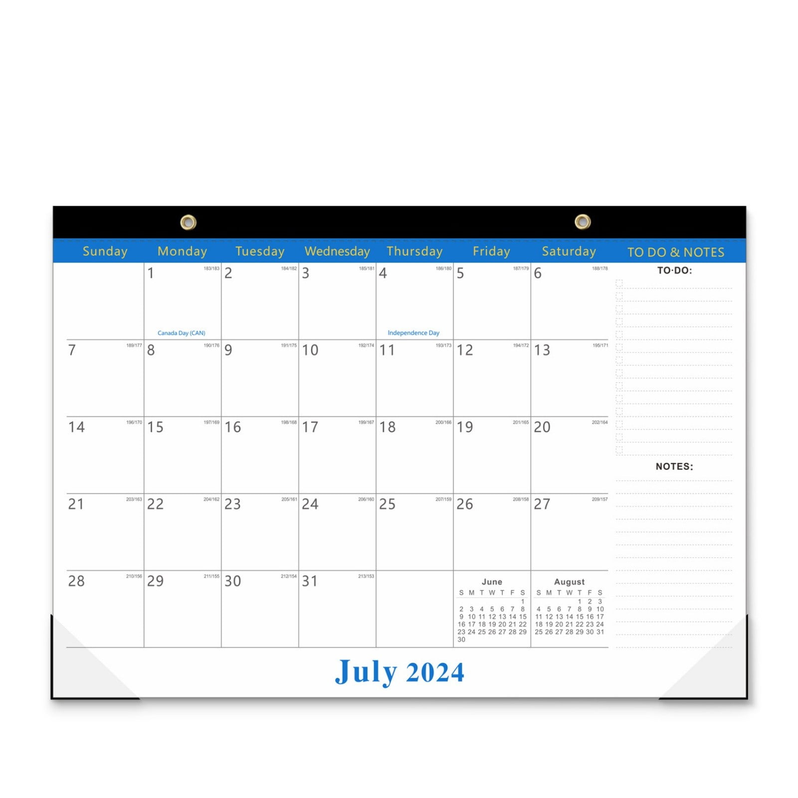 2024 July to 2025 Dec Monthly Calendar 18 Months English Wall Calendar