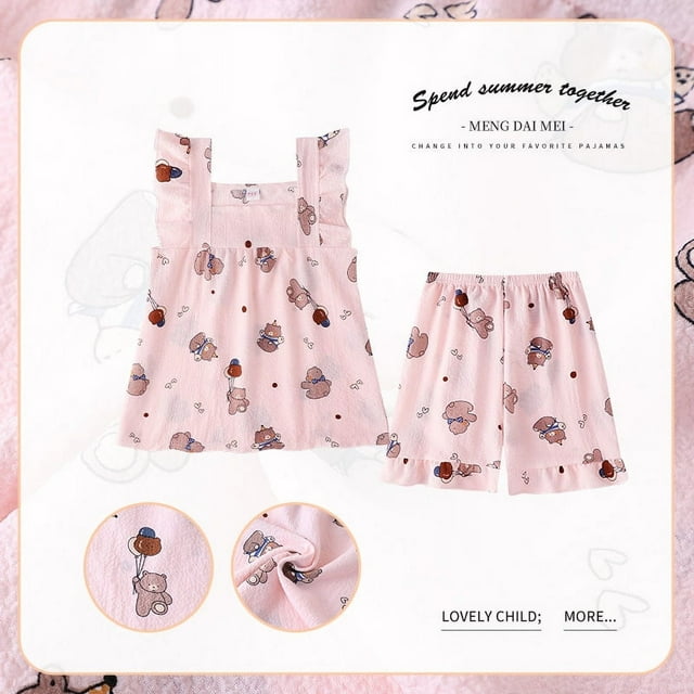 2024 Kawaii Cinnamorolls Children‘s Vest Set Girls‘ Pajamas Pyjamas