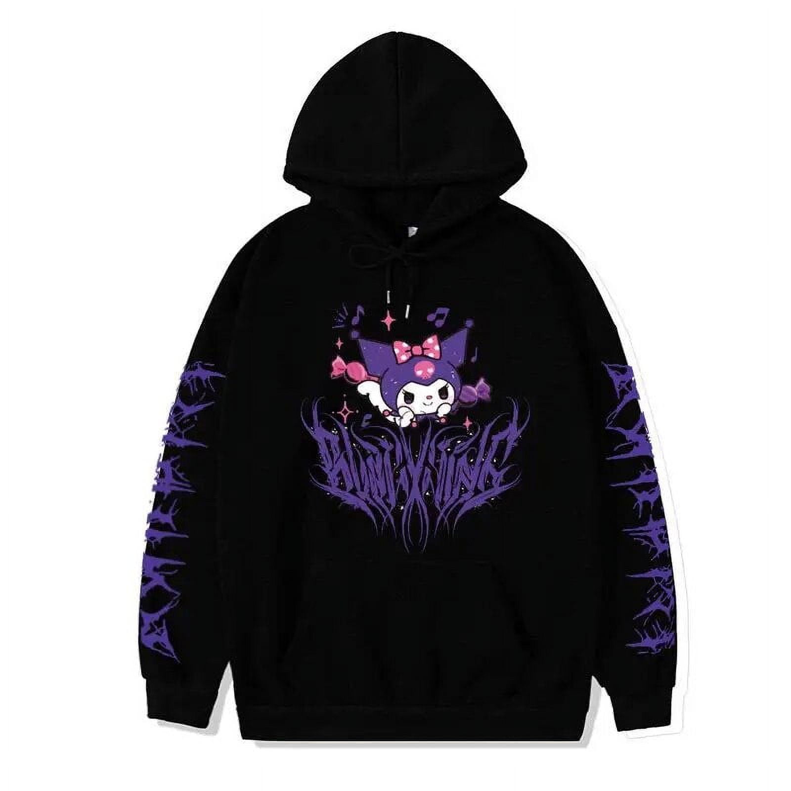 2024 Kawaii Cute Sanrio Kuromi Hoodie Hooded Sweater Dark Same Style ...